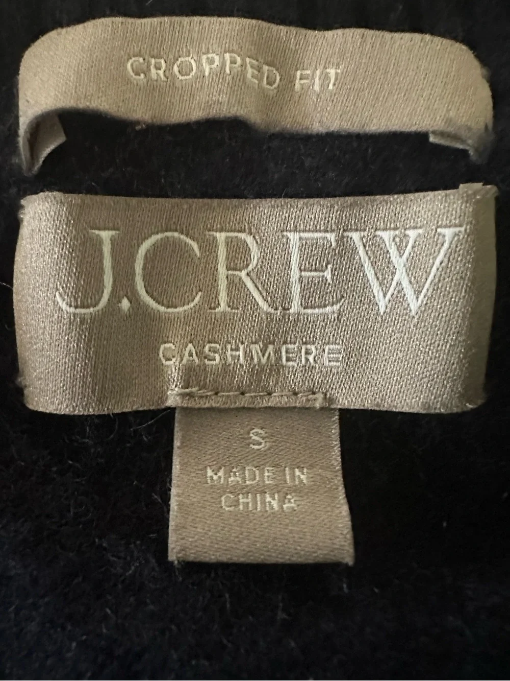 J.Crew Cashmere Navy Fitted Cropped Crewneck Sweater Small